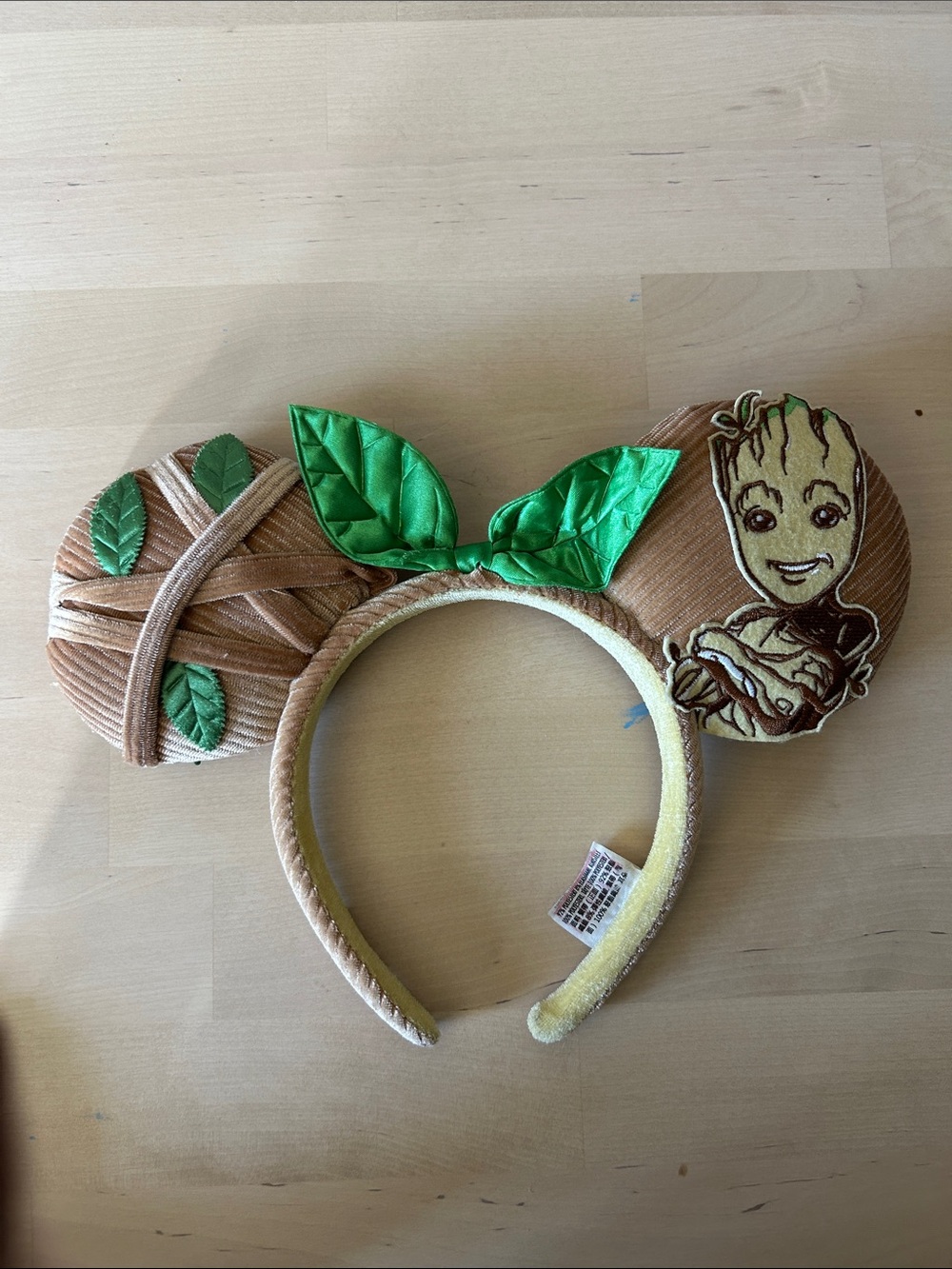 Disney Groot Ear Headband with Bright Green Leaves - Brown & Green